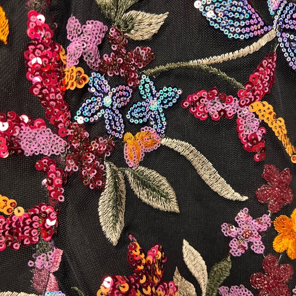 Anthropologie Tiny Floral Sequin Cropped Blazer Jacket - Picture 6 of 9